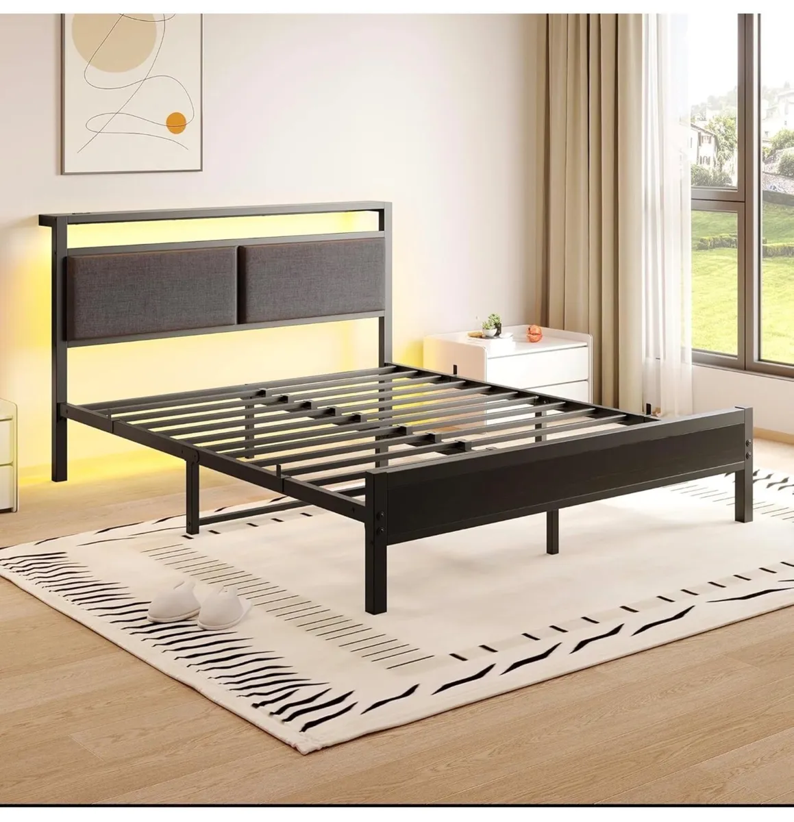 King Size with LED Lights and Charging Station - Image 3