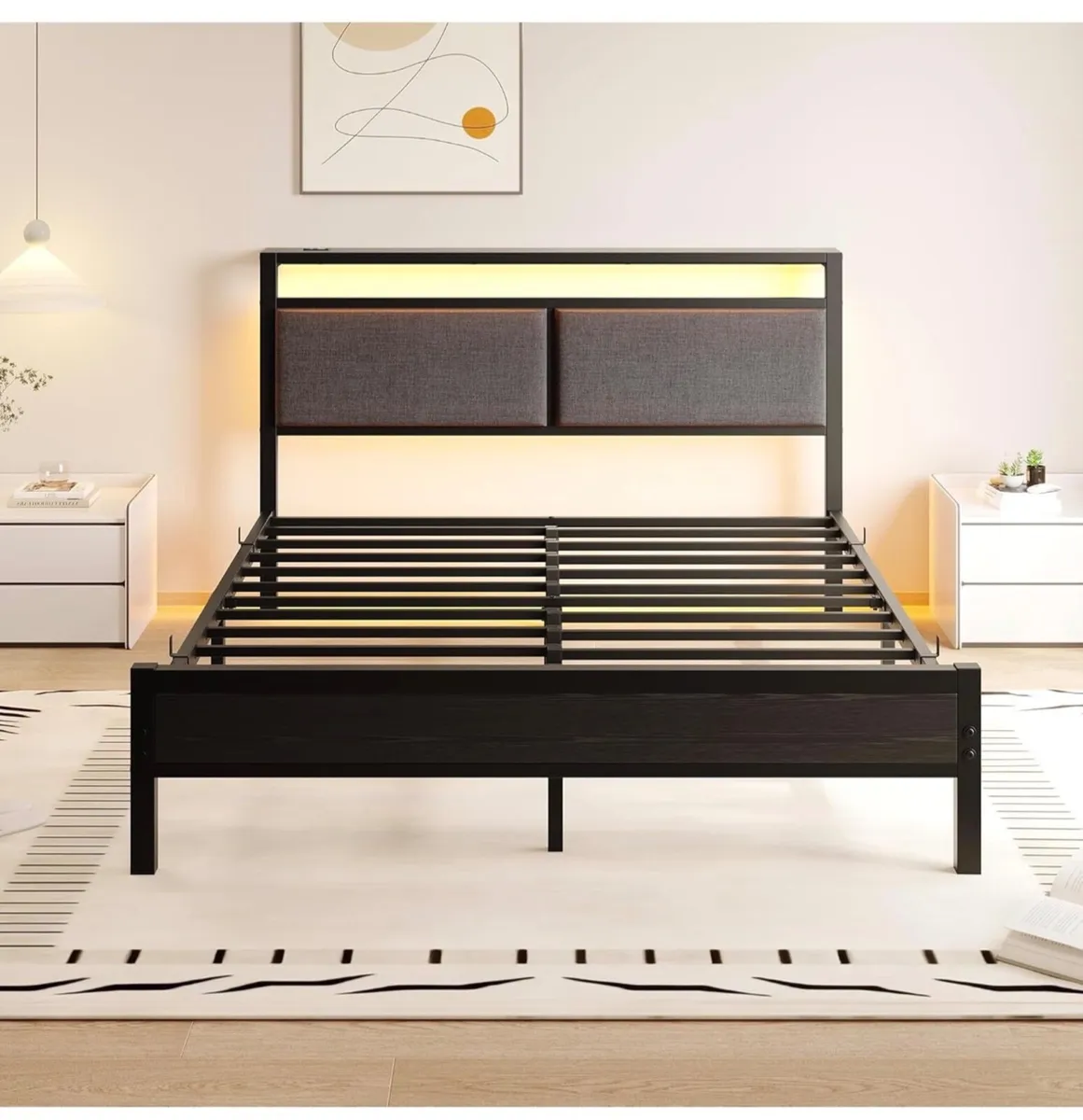 King Size with LED Lights and Charging Station - Image 4