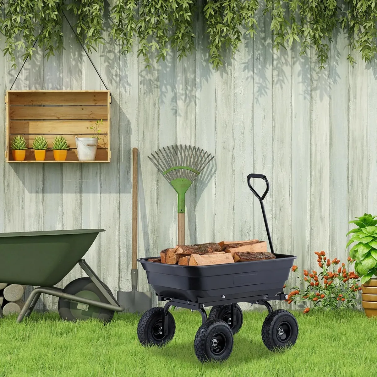 Trolley with Tilt Function Garden Wagon 4 - Image 2