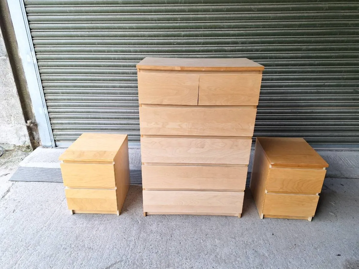 IKEA MALM Chest of Drawers + 2 Lockers (DELIVERY) - Image 1