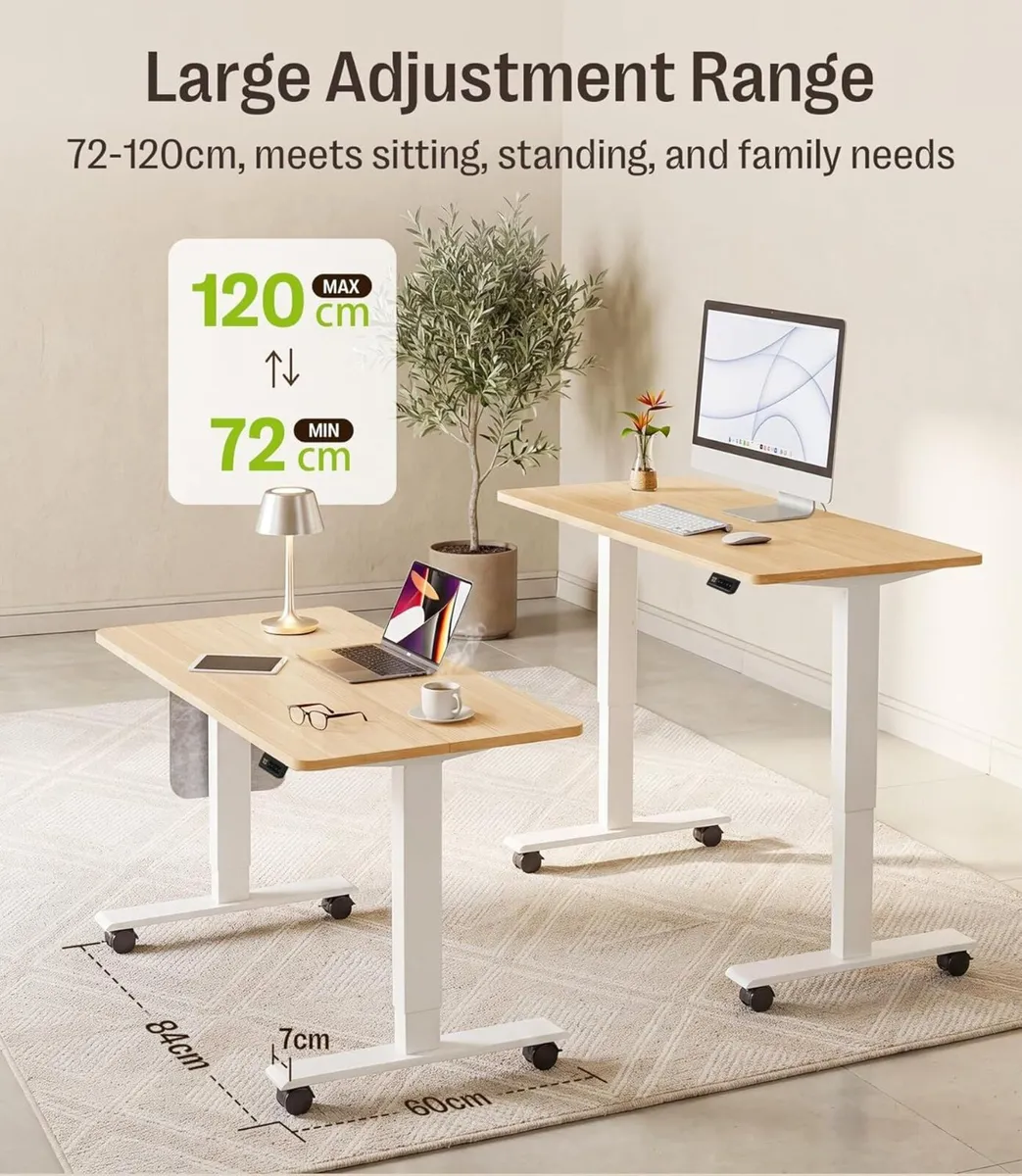 Electric Height Adjustable Standing Desk 100 x 60 - Image 3