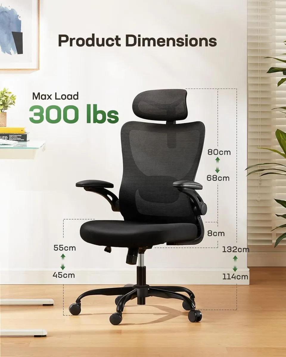 Ergonomic Office Chair: Computer Desk Chair with - Image 2