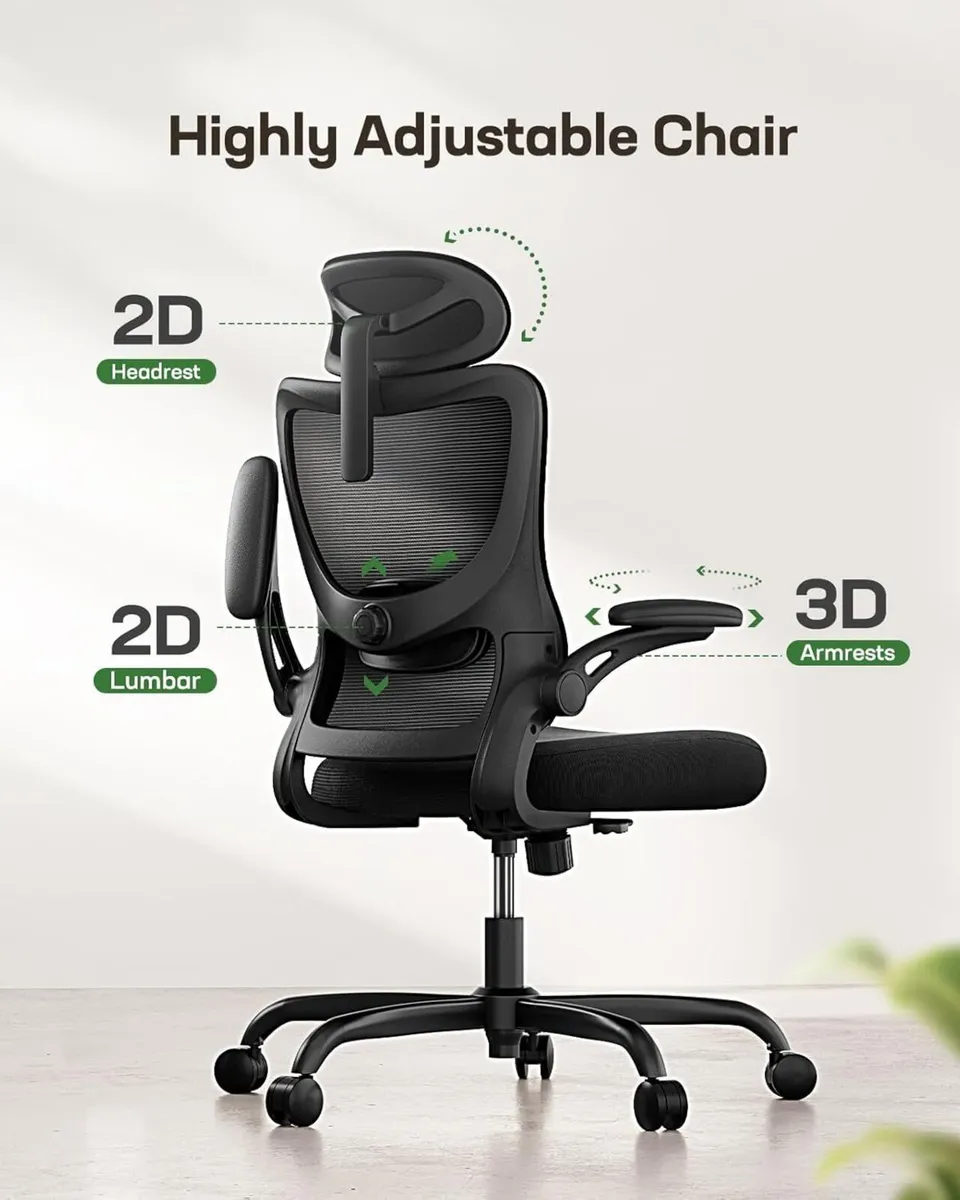 Ergonomic Office Chair: Computer Desk Chair with - Image 3