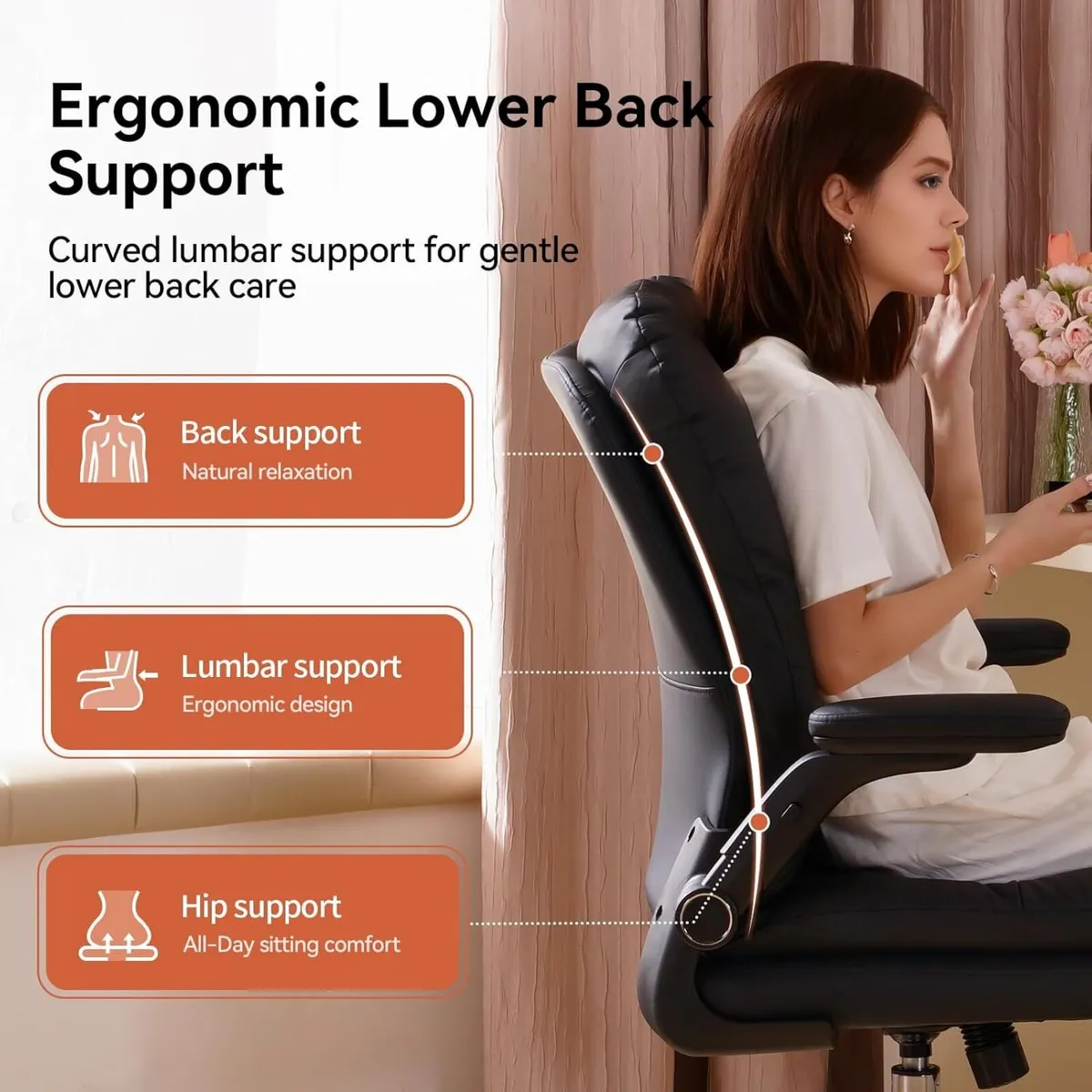 Office Chairs for Home with 3D Padded Flip-up - Image 4