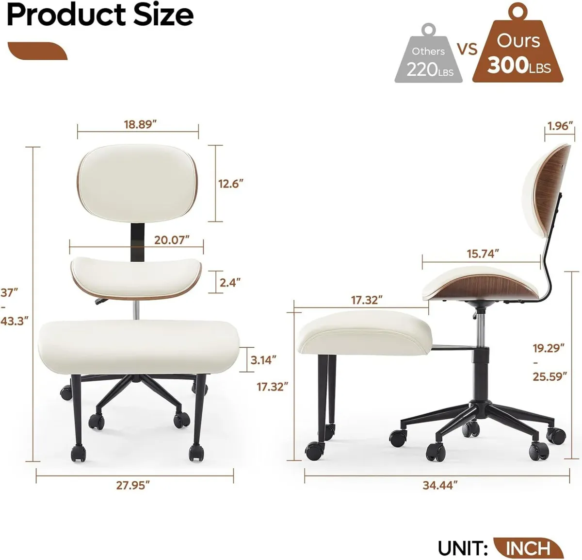 Cross Legged Office Chair Criss with Adjustable - Image 2