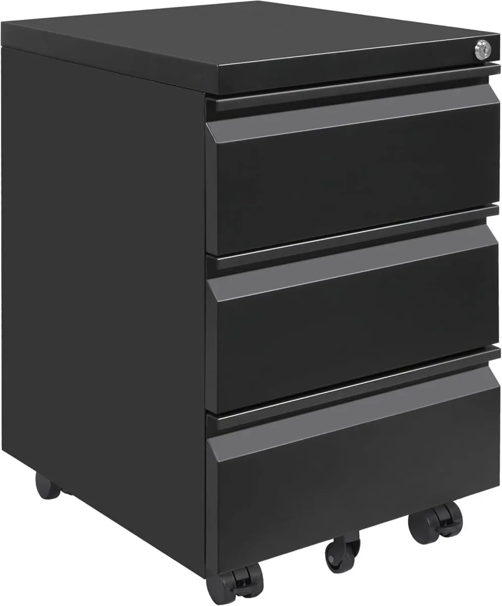 Mobile Filing Cabinet Under Desk 3-Drawer - Image 1