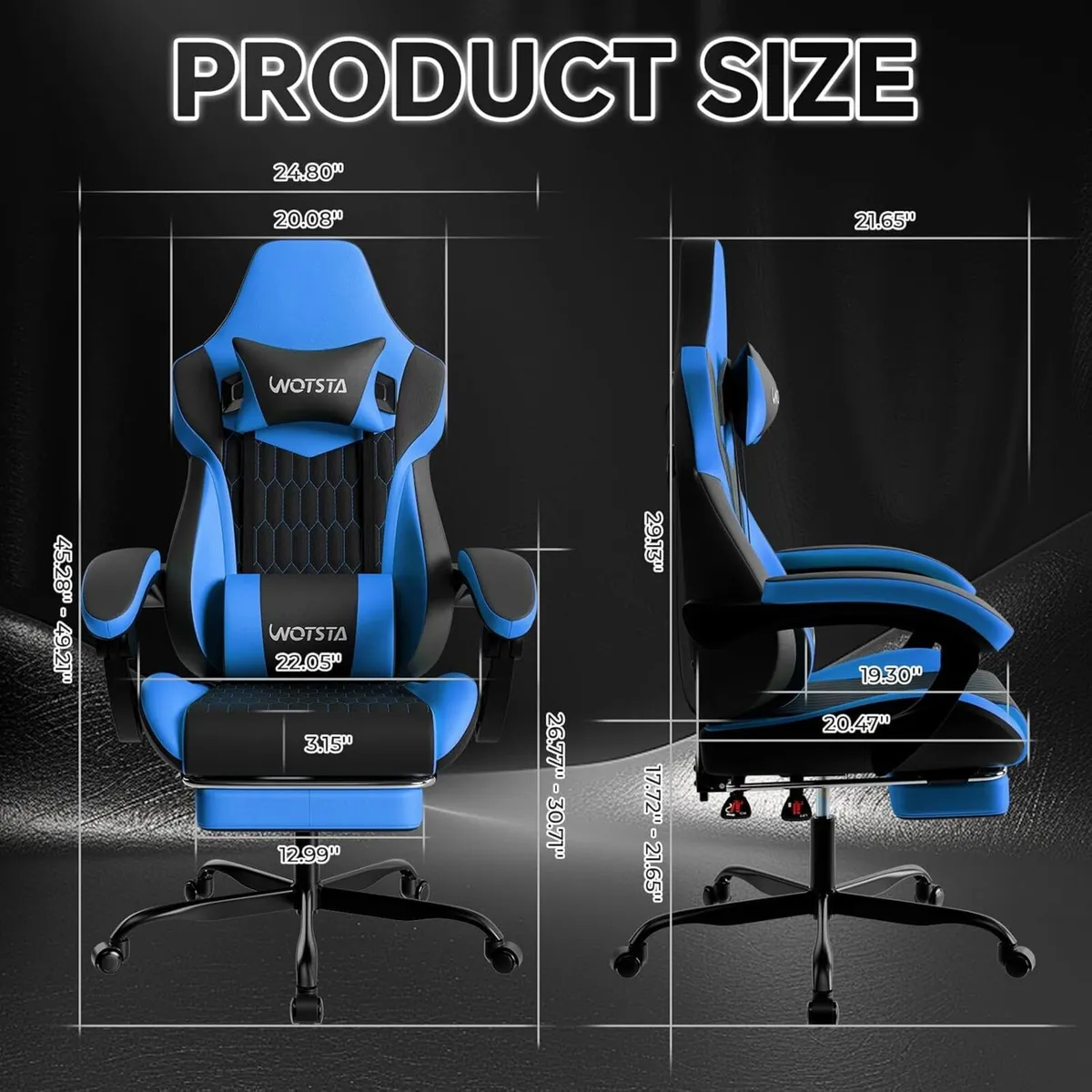 Gaming Chair Ergonomic with Footrest and Lumbar - Image 3