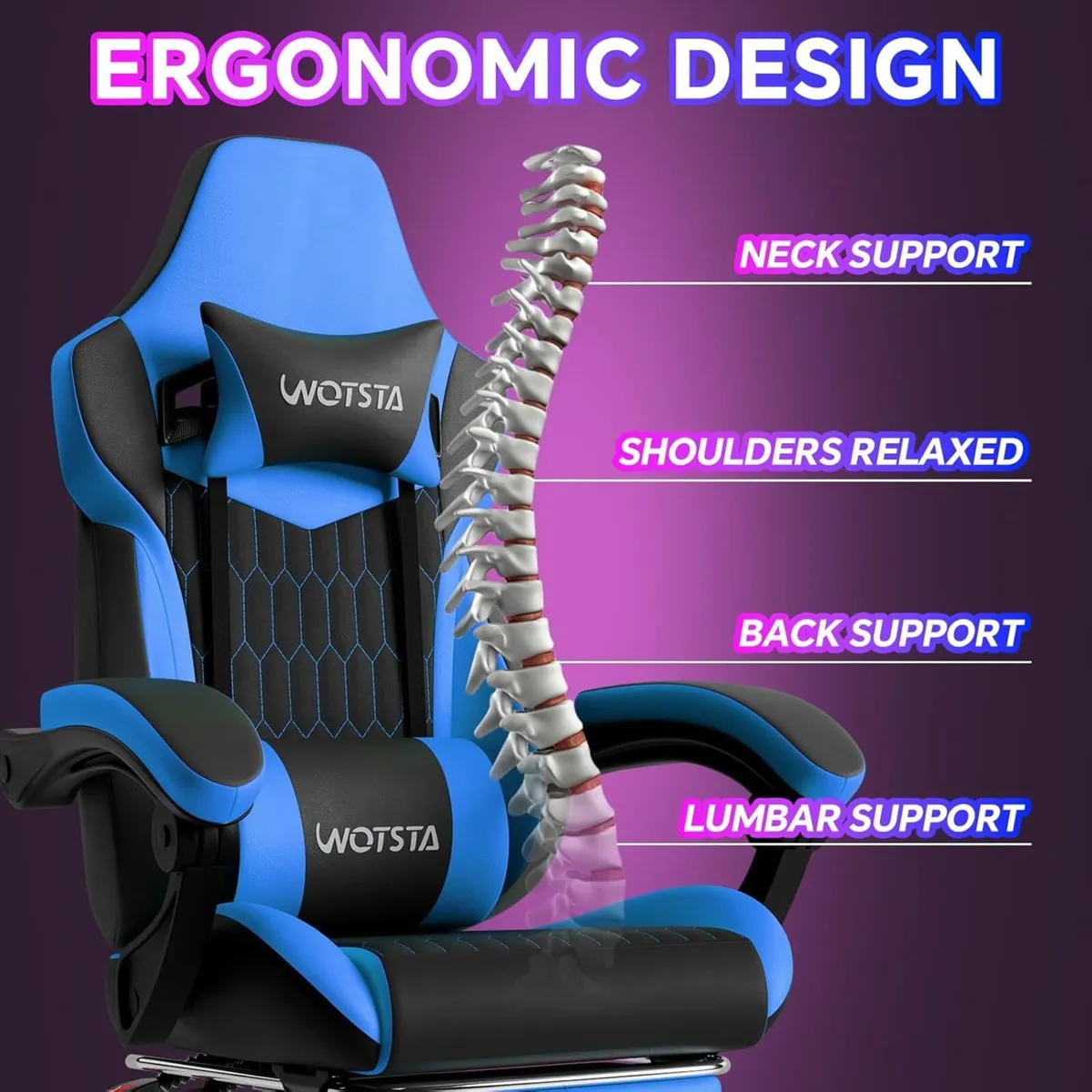 Gaming Chair Ergonomic with Footrest and Lumbar - Image 4