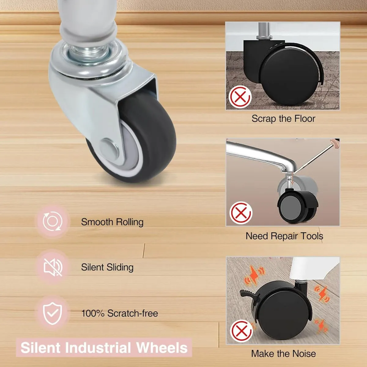 Rolling Saddle Stool with Back Support Ergonomic - Image 4