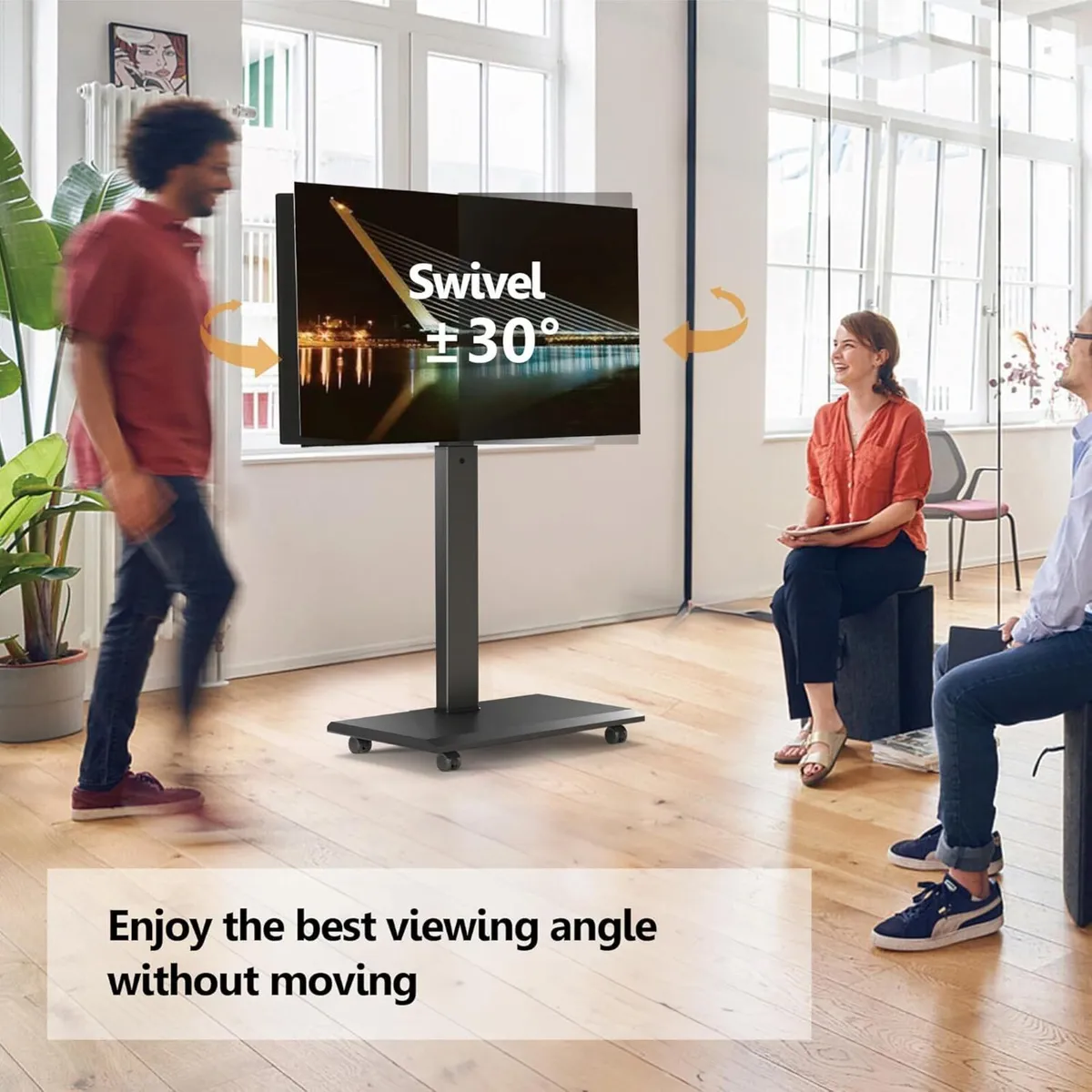 TV Stand on Wheels for 32-75 Inch Landscape to - Image 4