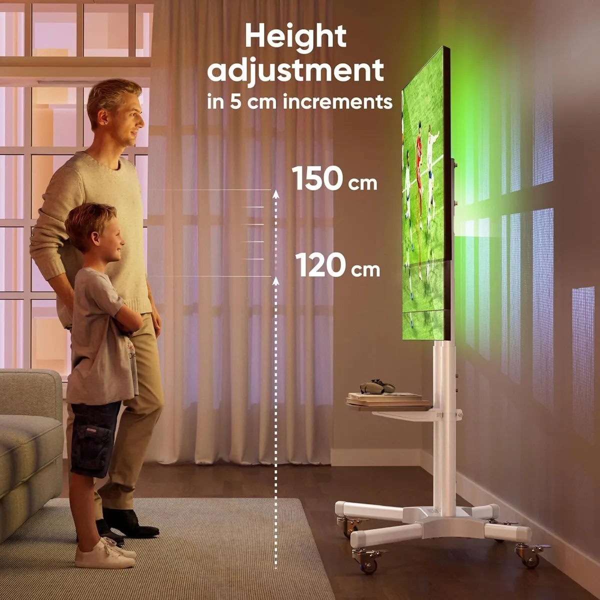 Mobile TV Stand on Wheels for 32 - 65 Screen - Image 3