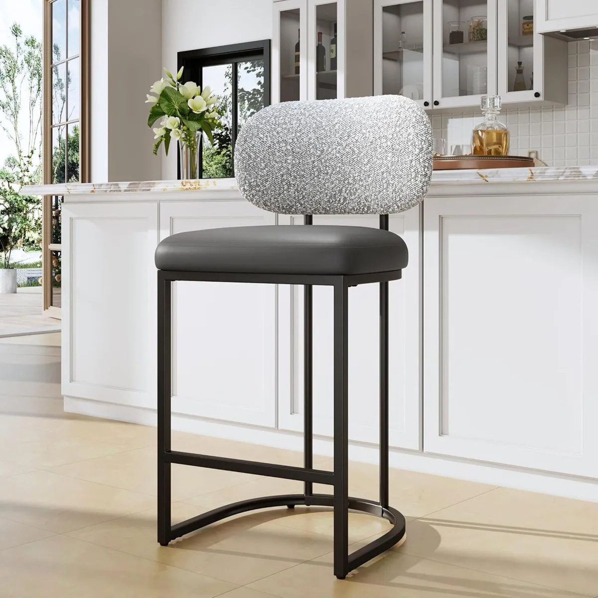 Single Bar Stool with Back Breakfast Stools - Image 1
