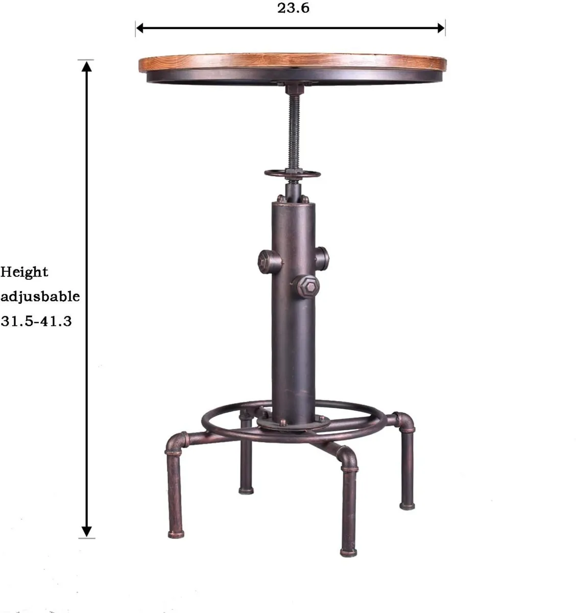 Industrial Bar Table 31.5-41.3 Adjustable Pub - Image 3