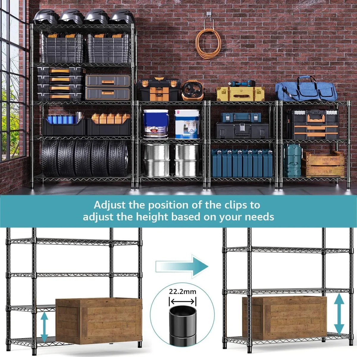 Steel Storage Shelving 5-Tier Utility Unit - Image 4