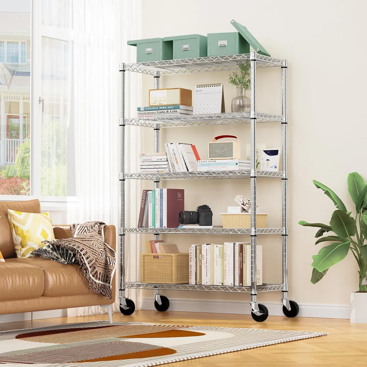 Steel Storage Shelving 5-Tier Utility Unit with - Image 2