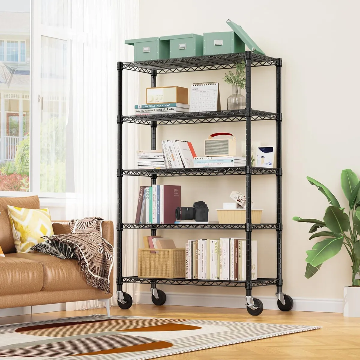 Steel Storage Shelving 5-Tier Utility Unit with - Image 2