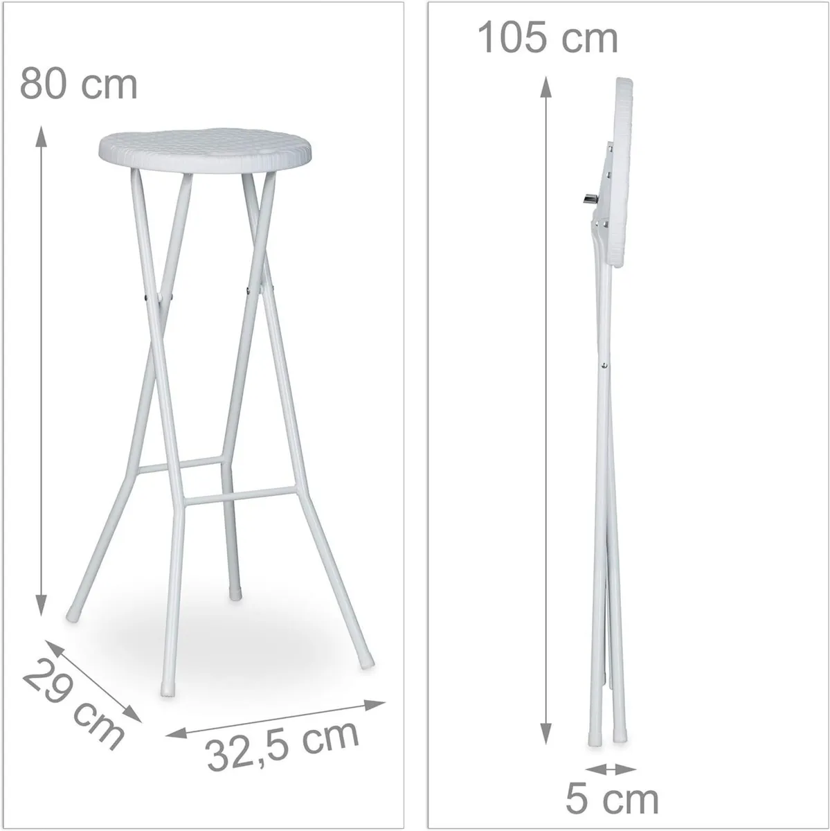 BASTIAN Folding Bar Stools Set of 2 Waterproof 80 - Image 3