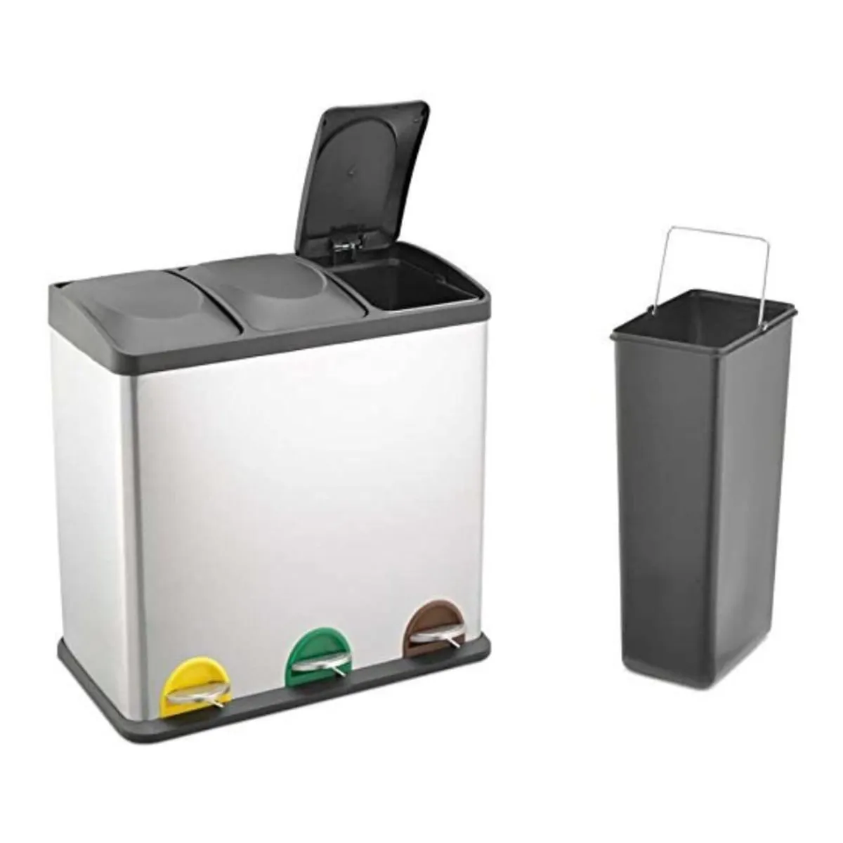 60 L Kitchen Waste Rubbish Recycling Bin 3 x 20 - Image 1