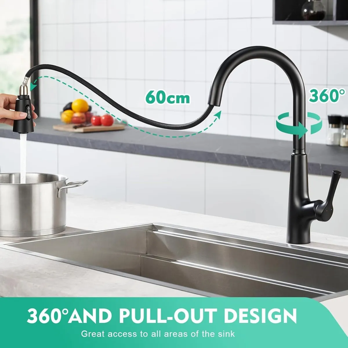 Sensor Touchless Kitchen Tap With Pull Out - Image 4