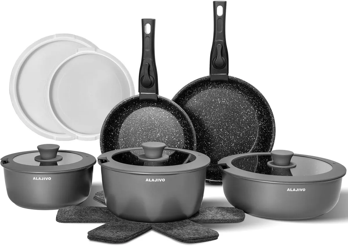 Non Stick Pots and Pans Set 17 Piece Induction - Image 1