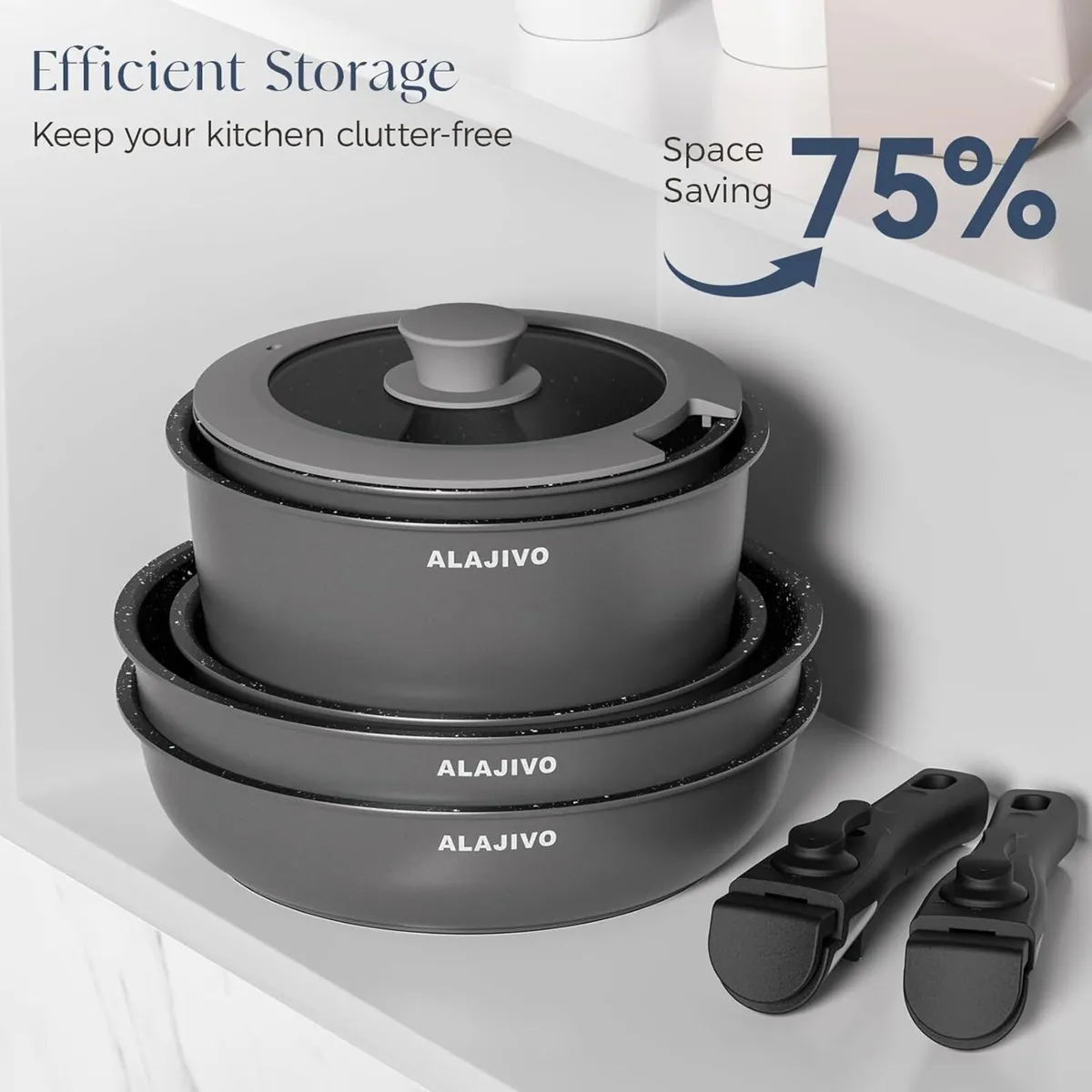 Non Stick Pots and Pans Set 17 Piece Induction - Image 3