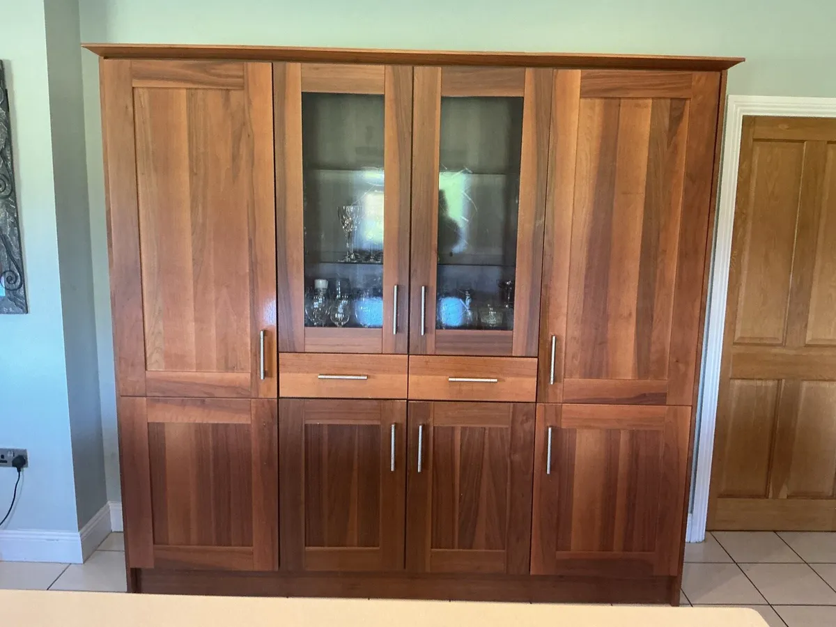 Large solid walnut kitchen cabinet - Image 1