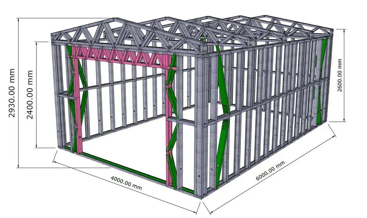 Farm Steel shed frame & Car garage metal frame - Image 2