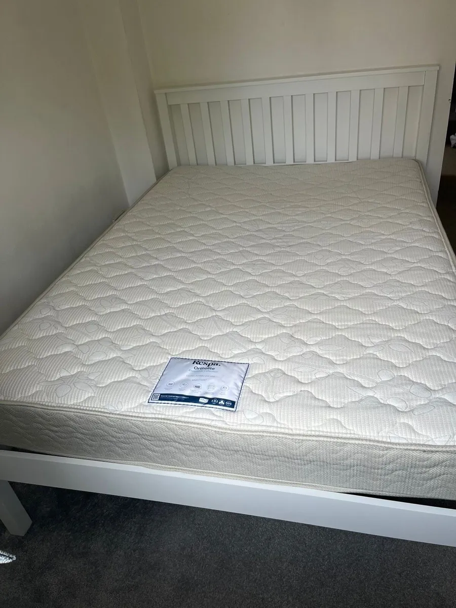 Double bed frame and mattress - Image 1