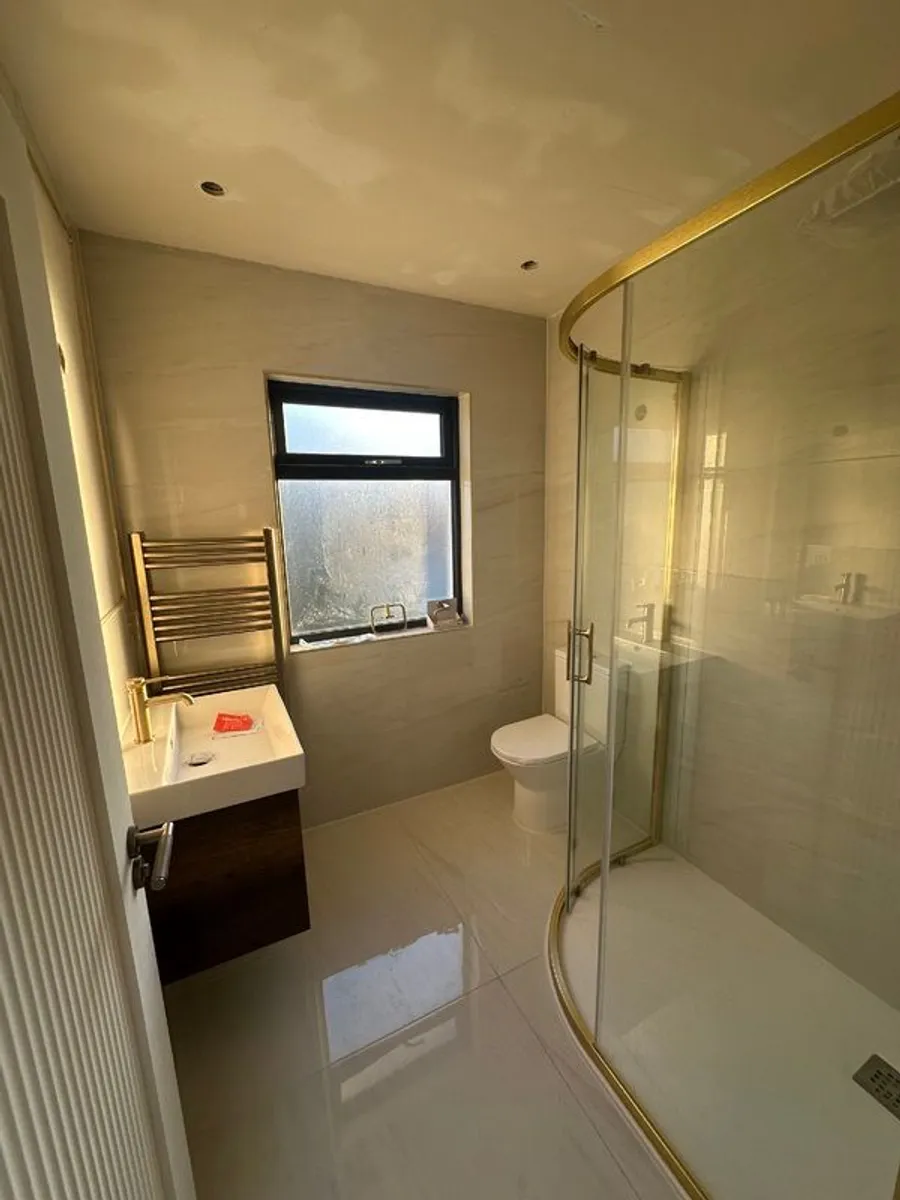 Slate Effect White Shower Tray - Image 1