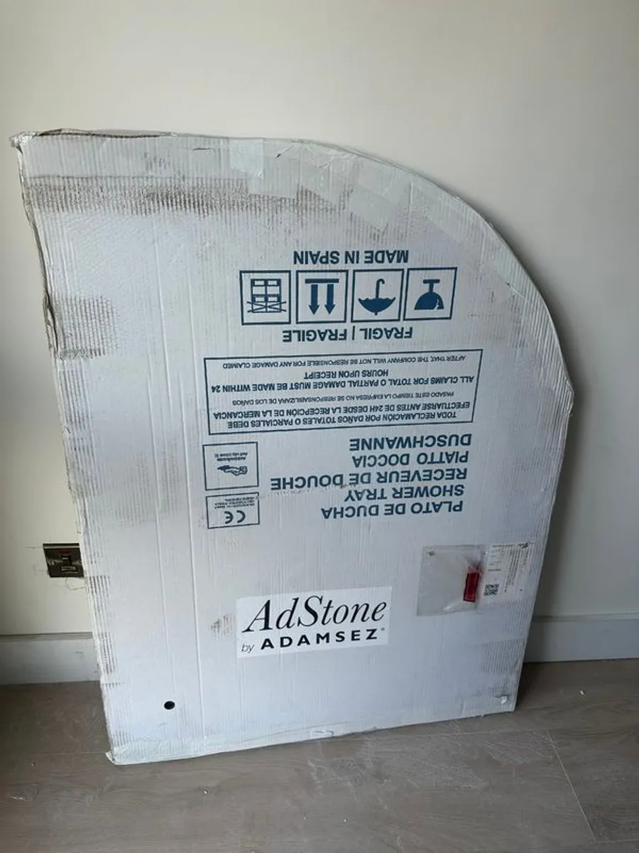 Slate Effect White Shower Tray - Image 2