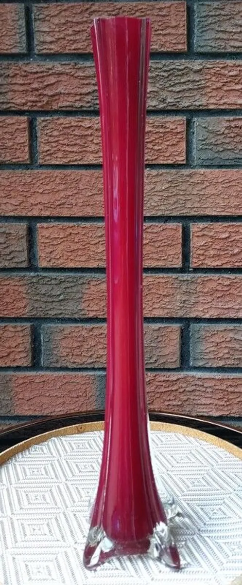 Vintage Murano Cranberry Vase - Image 1