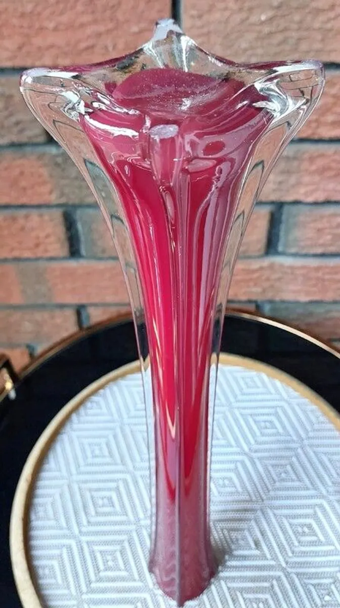 Vintage Murano Cranberry Vase - Image 2