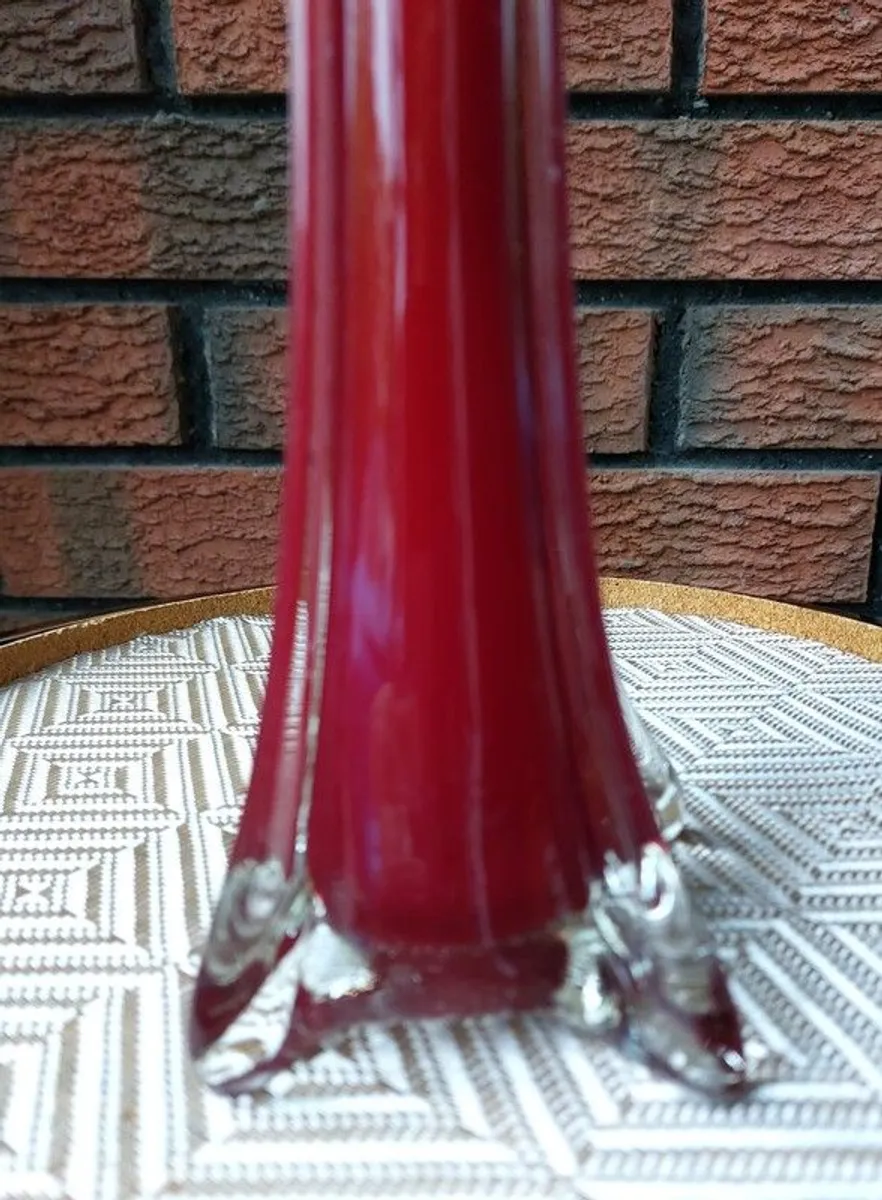 Vintage Murano Cranberry Vase - Image 3