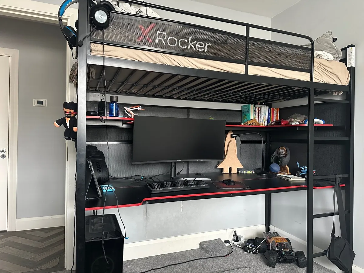 Rocker Bunk Bed With Desk & Mat