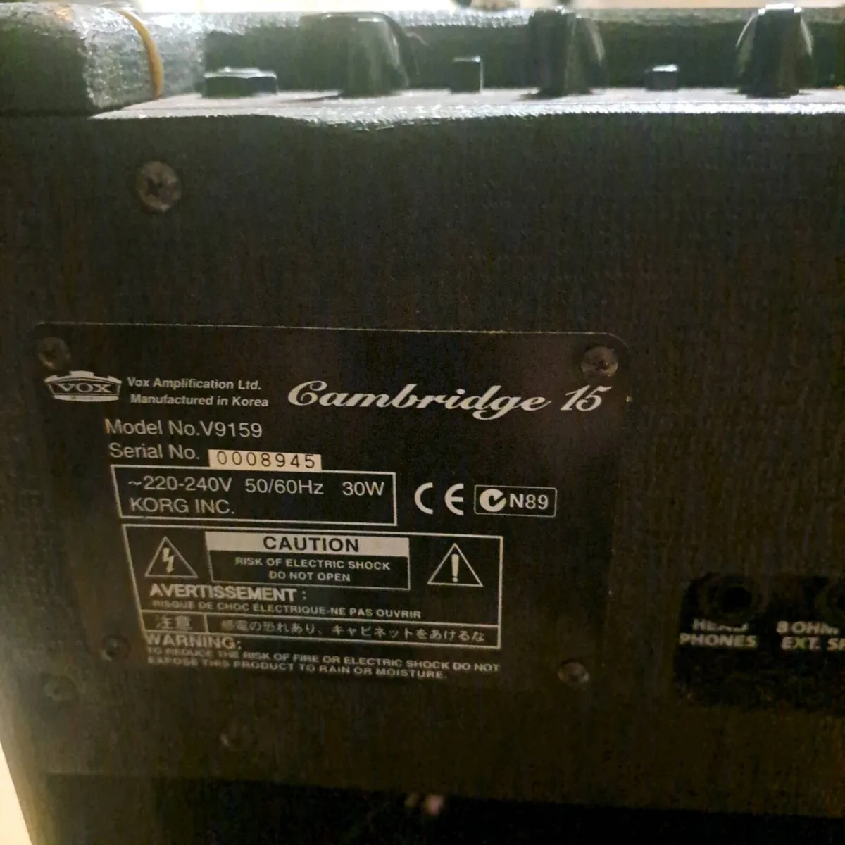 VOX GUITAR AMPLIFIER V9159 VINTAGE CAMBRIDGE 15 W - Image 4