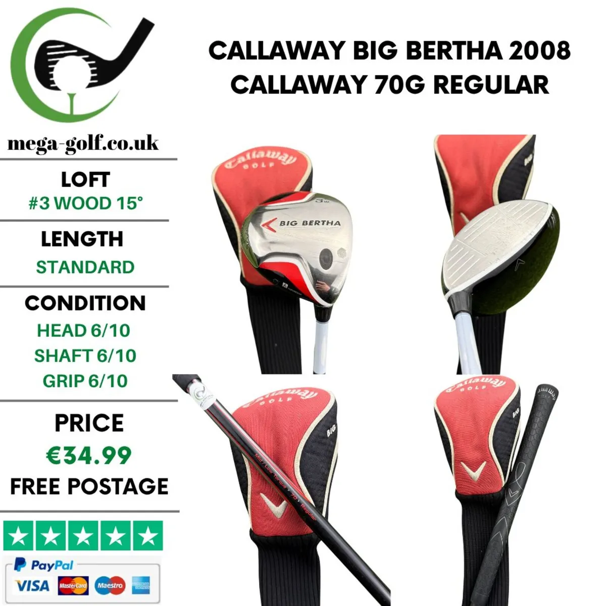 Callaway Big Bertha 2008 #3 Wood 15° / Regular - Image 1