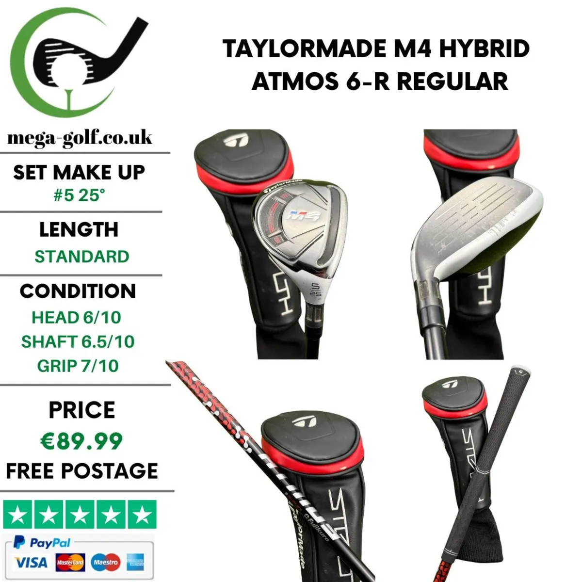 Taylormade M4 Hybrid / #5 25° / Atmos 6-R Regular - Image 1