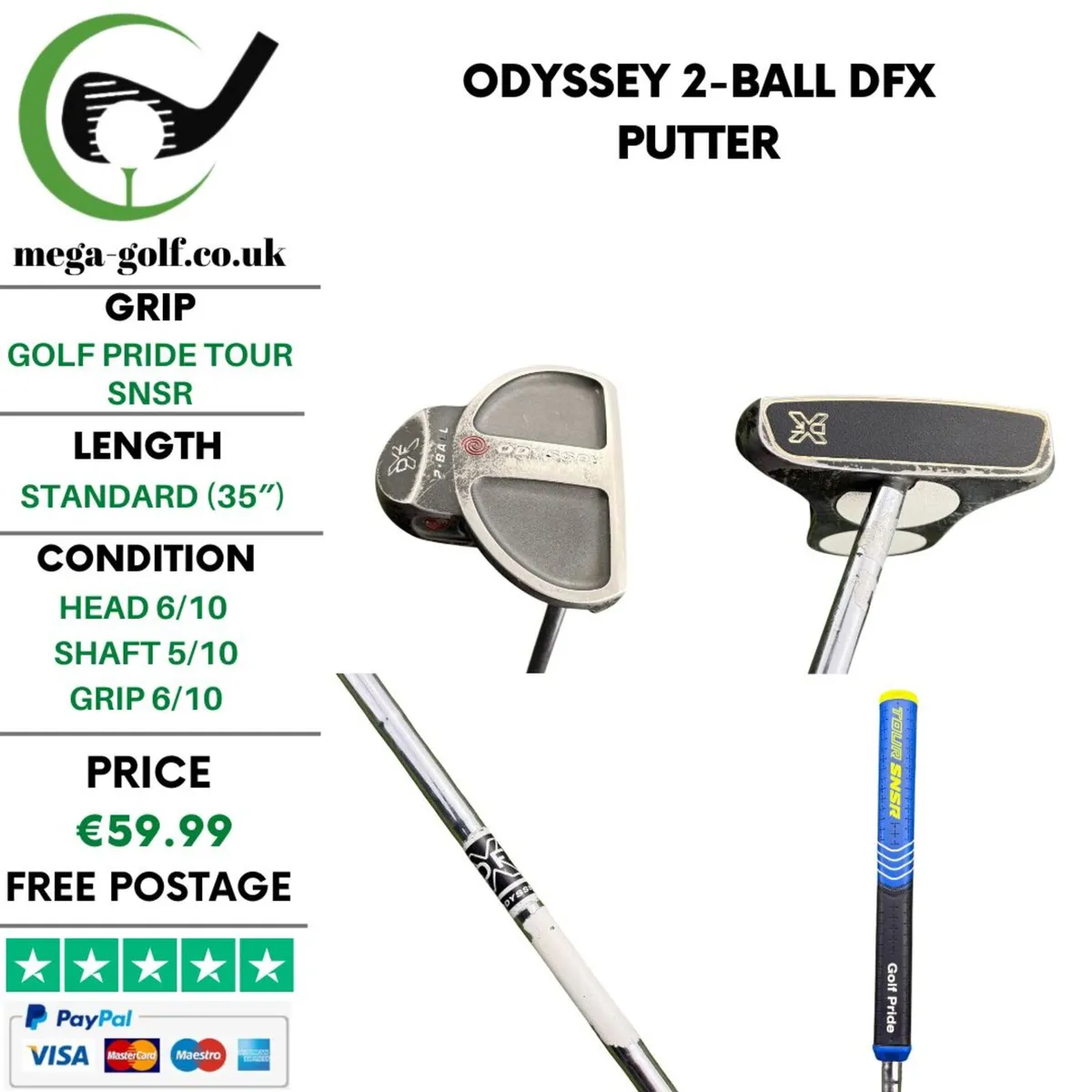 Odyssey 2-Ball DFX Putter / 35" - Image 1