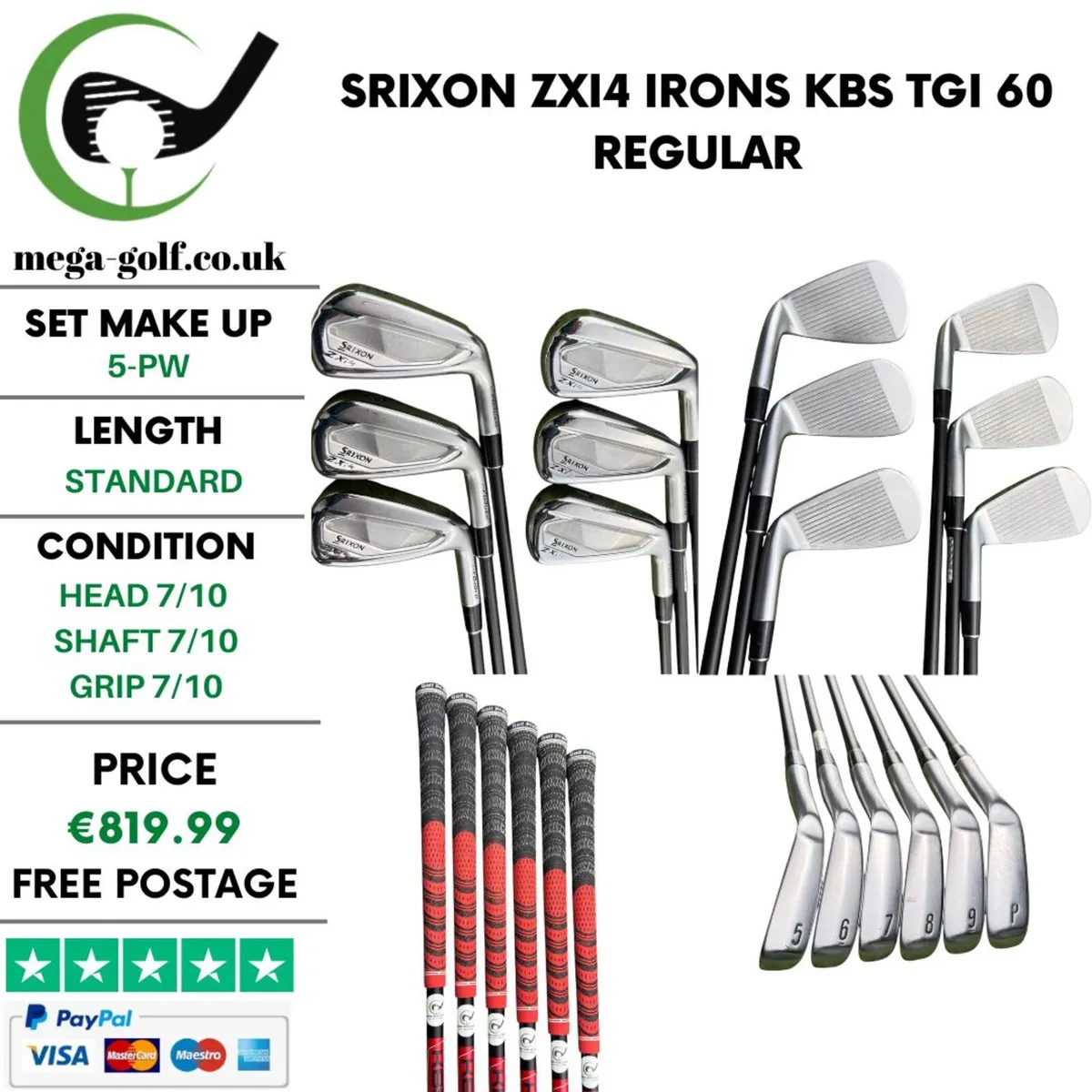 Srixon Zxi4 Irons / 5-Pw / KBS TGI 60 Regular - Image 1