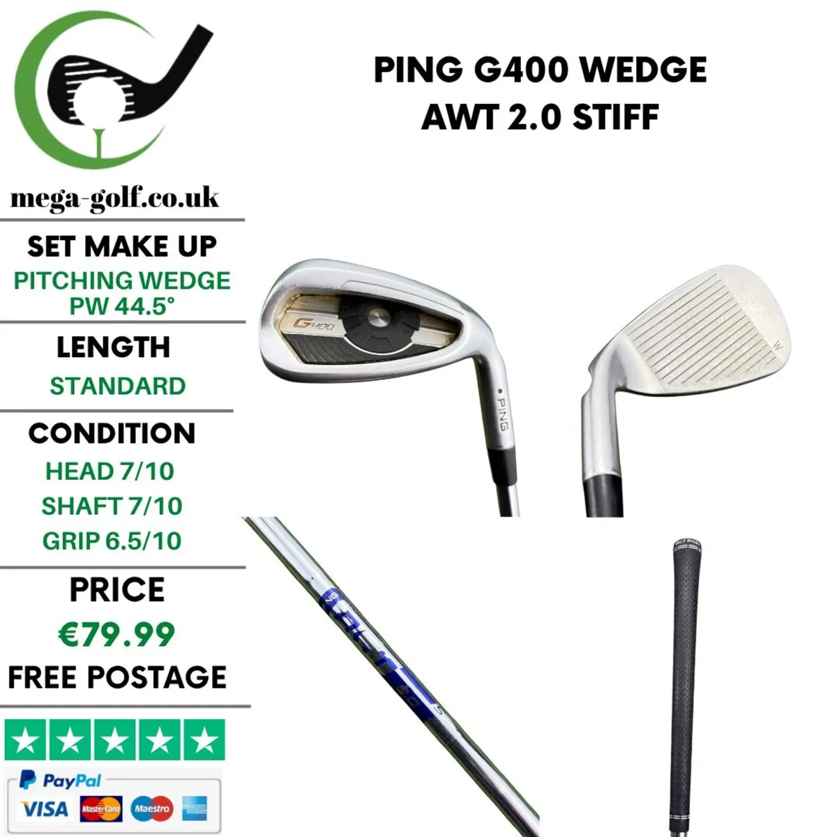 Ping G400 Wedge Pw 44.5° / Awt 2.0 Stiff - Image 1