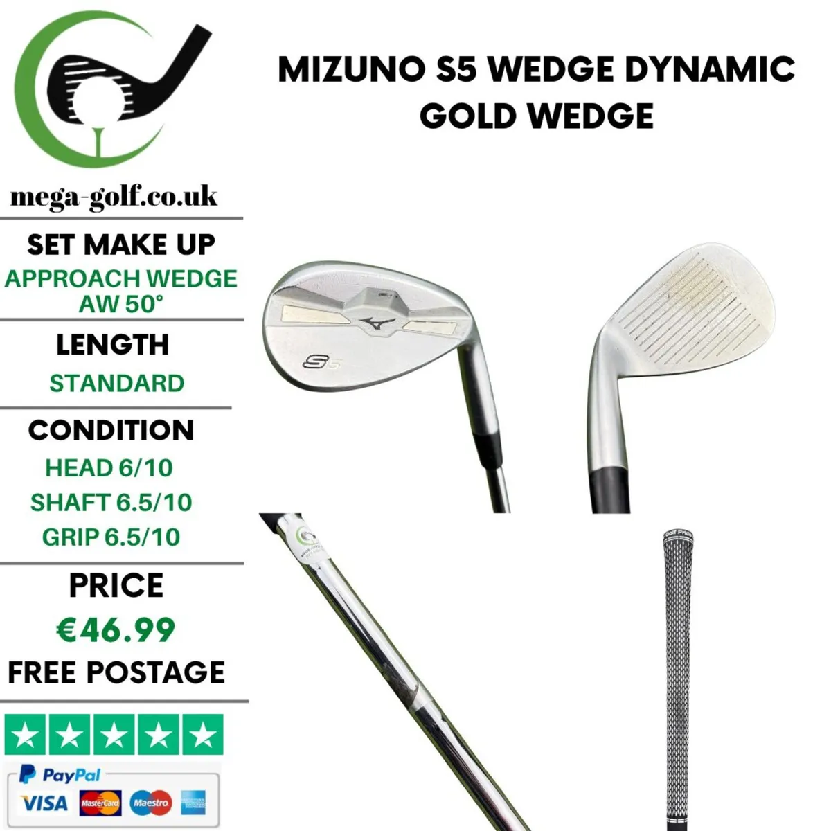 Mizuno S5 Wedge Aw 50° / Dynamic Gold Wedge - Image 1