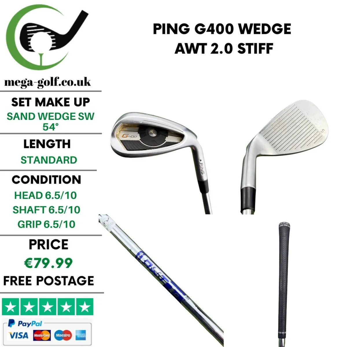 Ping G400 Wedge Sw 54° / Awt 2.0 Stiff - Image 1