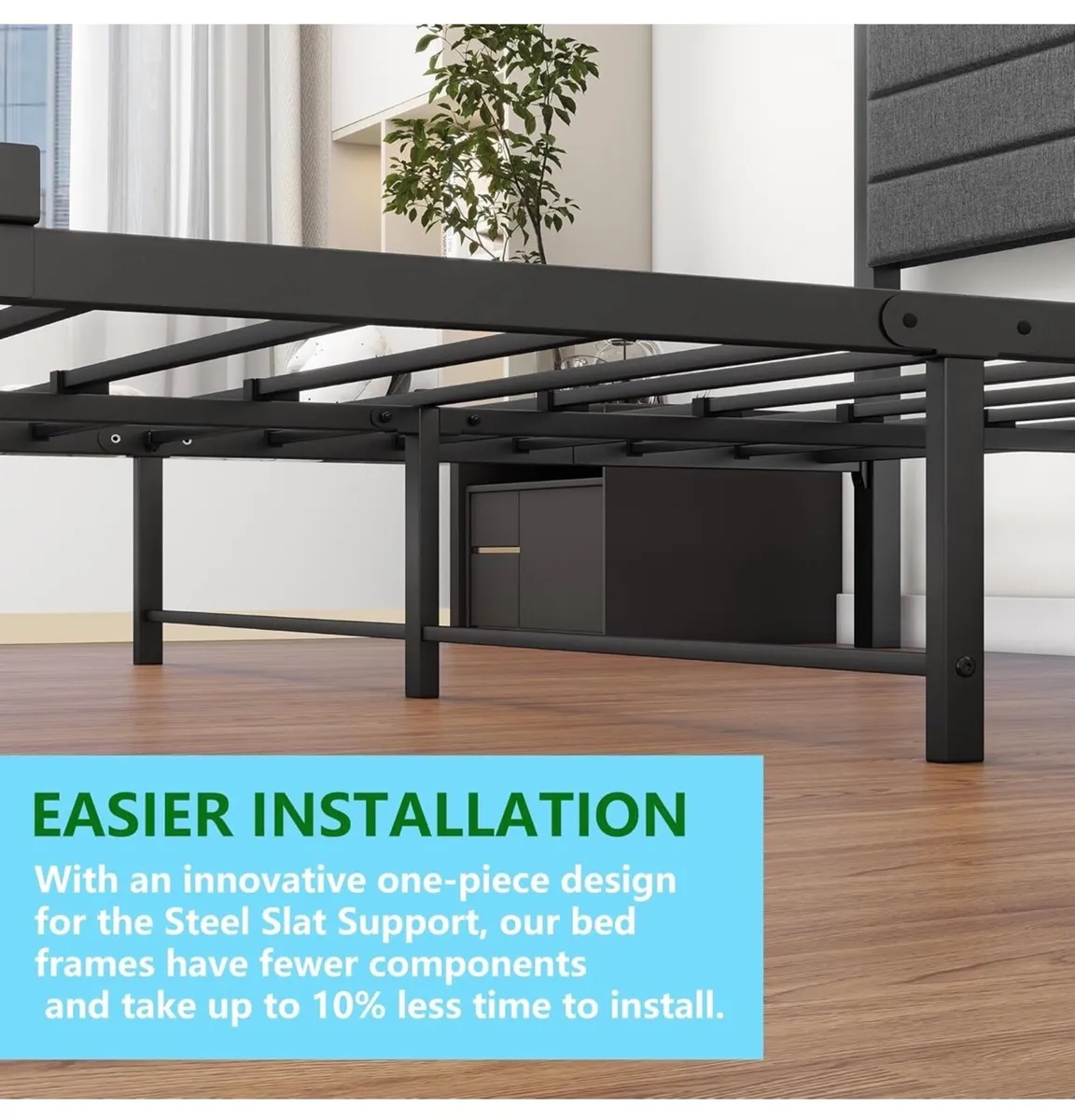 King Size Bed Frame with Storage 5ft Upholstered B - Image 2