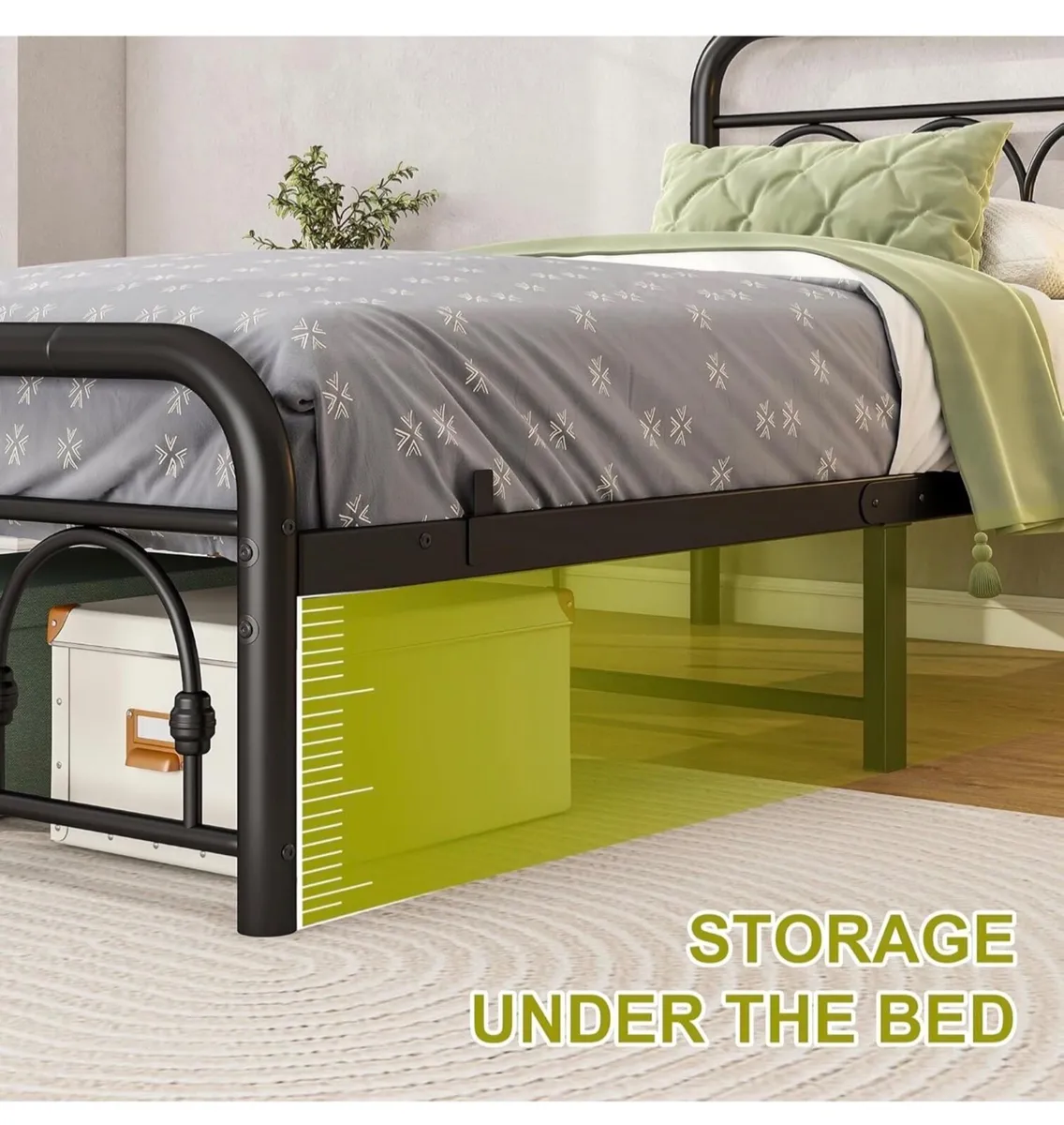 3ft Single Bed Frame with Headboard(90x190cm) - Image 4