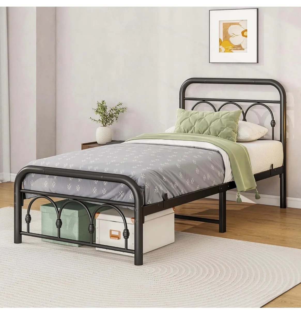 3ft Single Bed Frame with Headboard(90x190cm) - Image 3