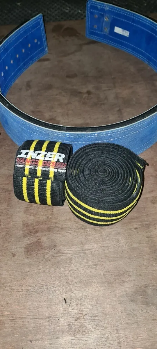 Inzer Gripper Knee Wraps (Pair) 2.0m Yellow/Black - Image 2