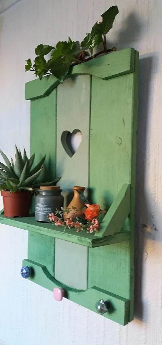 Rustic Floating Shelf / Coat & Hat Rack - Image 3