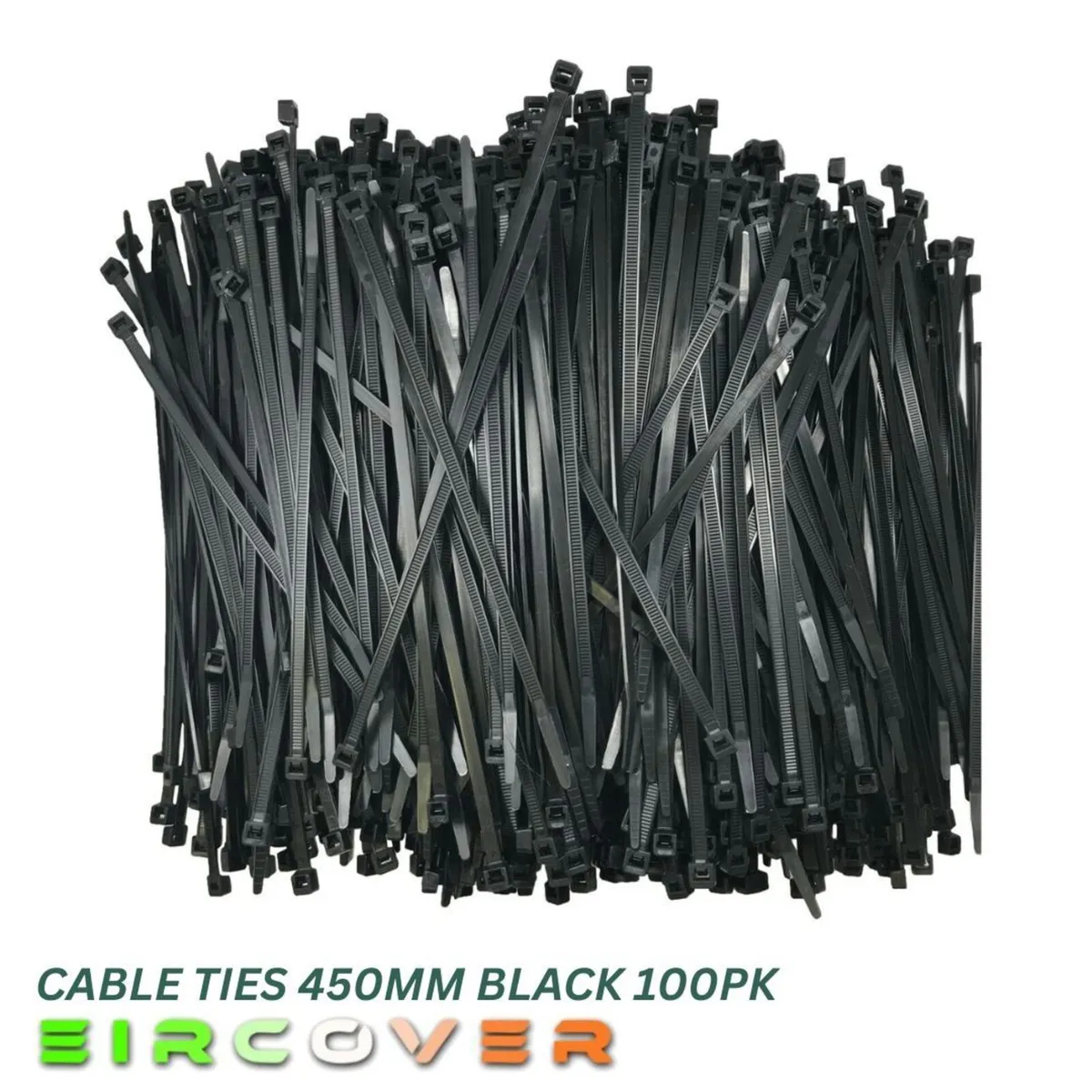 Heavy Duty White Cable Ties 450mm  Black 100pk - Image 1