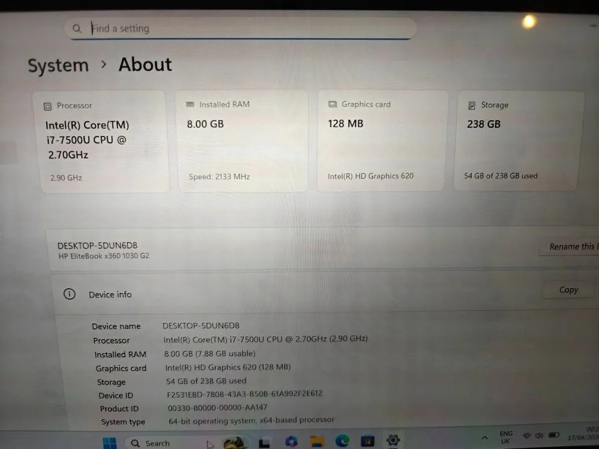 HP Elitebook x360 1030 G2 | i7 | 8GB | Touchscreen - Image 3