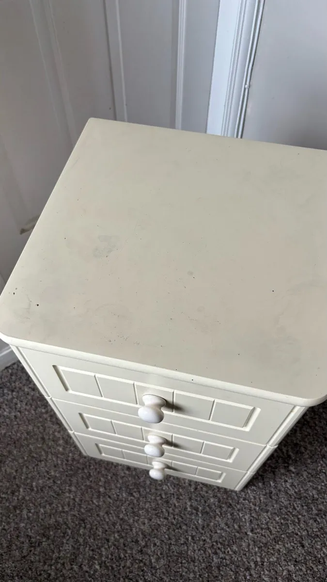 Cream Coloured Bed Side Locker - Image 2